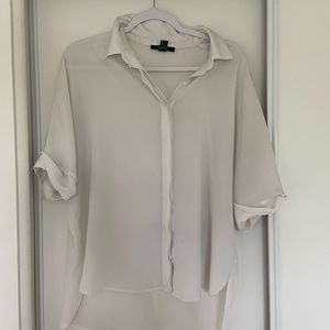 White button down chiffon shirt - size medium